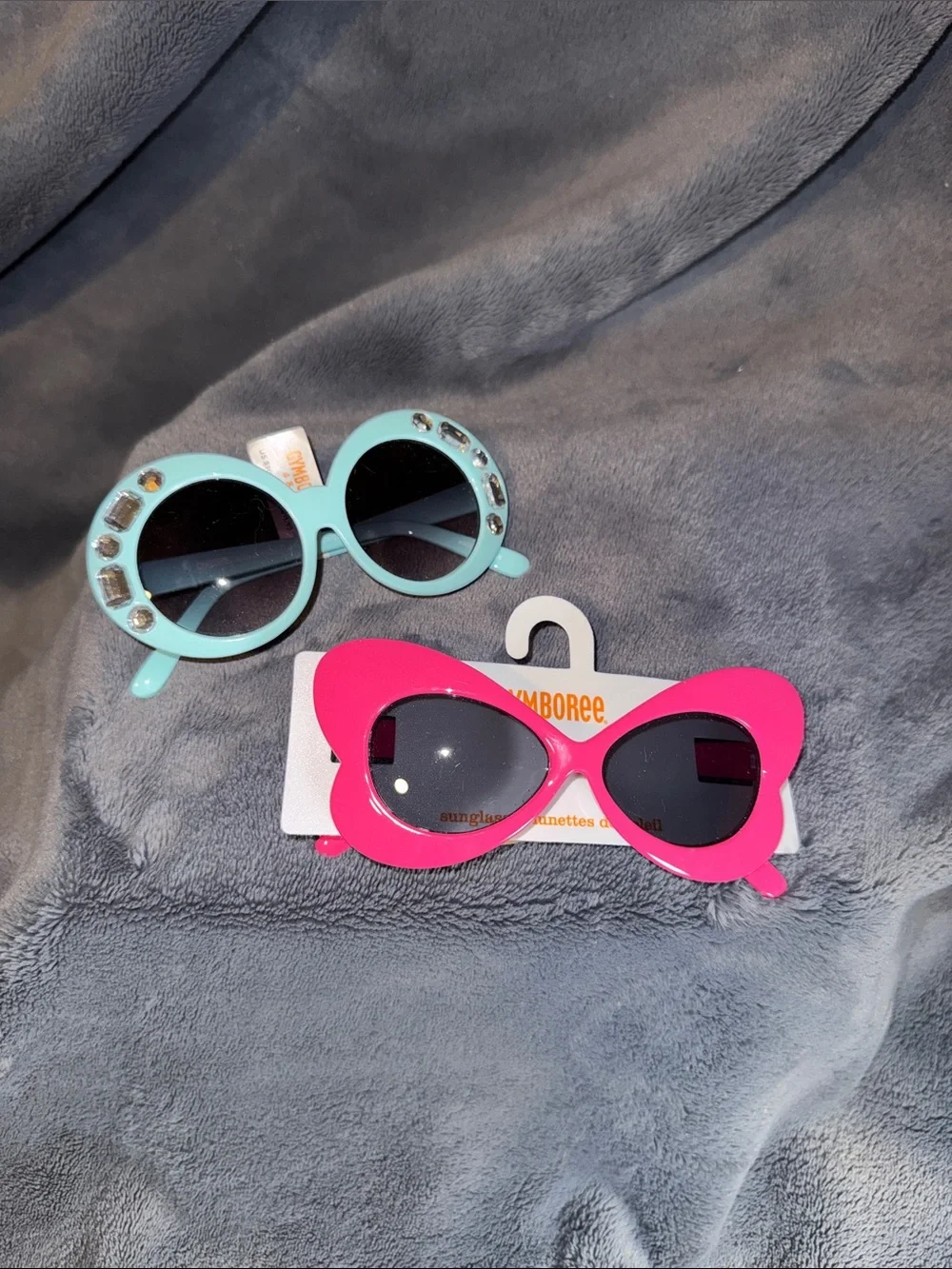Gymboree Sunglasses Set,  Pink Butterfly & Aqua Round